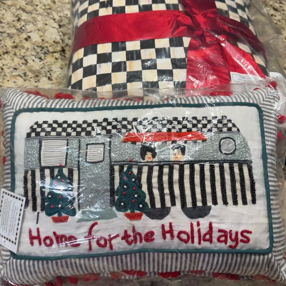 MacKenzie-Childs Festive Home for the  Holidays Pillow Set - Red, Black, White